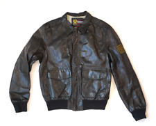 RARE | $1795 BELSTAFF XL 52 UTILITY AVIATOR BLACK LEATHER JACKET MALENOTTI