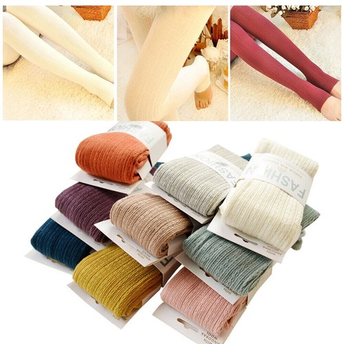 Yarn knitted footed tights - yarn,