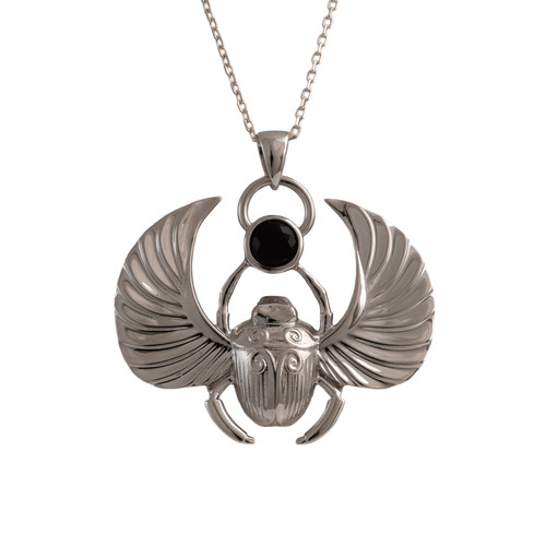 Scarab necklace sterling - necklace,