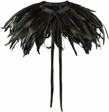 Black Green Feather Hand Made