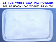 LT TUB WHITE PLASTIC COATING POWDER SEA FISHING LURES LEADS JIG HEADS PIRKS JIGS