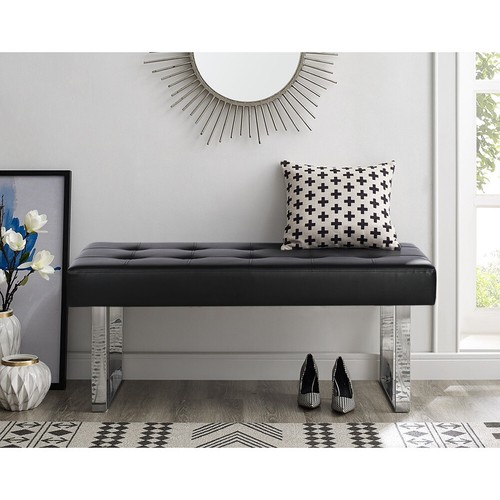 Faux leather bench - faux,