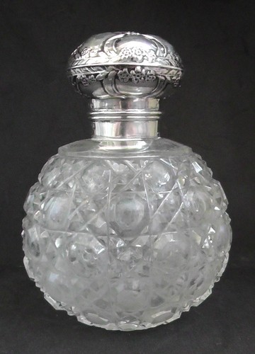Antique cut glass and silver - cut,