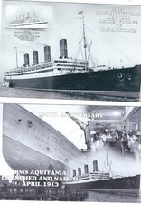 100th ANNIVERSARY  OF THE RMS AQUITANIA  LAUNCH AND MAIDEN VOYAGE 2 POSTCARDS