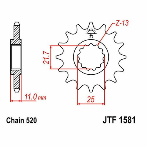 Jtf1581 sprocket 13 - sprocket,