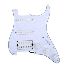 Musiclily 4Ply White Pearl 11 Hole Load Pickguard HSS Prewired For Strat Guitar