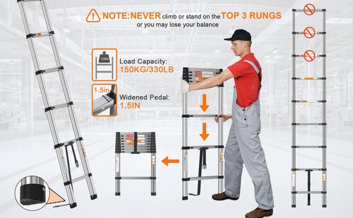 2m telescopic ladder - 6.2m,