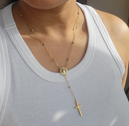 Gold filled rosary - gold,