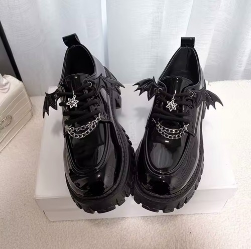 Womans black platform cosplay - black,