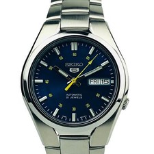 Seiko 5 Automatic Blue Dial Silver Stainless Steel Mens Watch SNK615K1