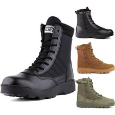 Army Combat Military Work Zip Boots Size 5-13 UK SECURITY POLICE CADET
