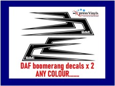 DAF style boomerang body decals x 2. DAF style truck stickers ANY COLOUR