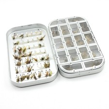 Richard Wheatley Silmalloy Fly Box. 16-Compartment. W/ Flies.