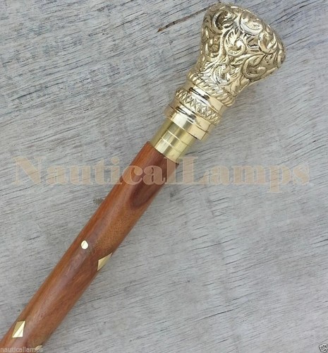 Brass designer head handle - brass,