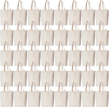 100 Pcs Canvas Bags Bulk - Natural Cotton Bags with Handles Plain Polyester for