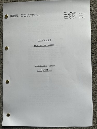 Columbo season script fade - 6, 'fade