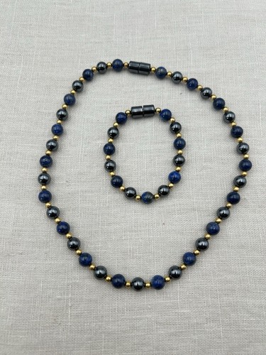Vintage lapis lazuli hematite - lazuli,