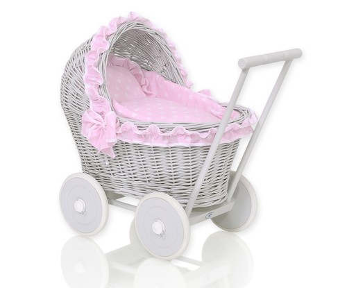 Wicker dolls pram - dolls, base