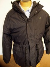Fred Perry Zip Through Liner Hooded Parka Jacket NWT Medium $335 Black