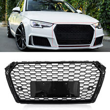 For Audi A4 S4 2017 2018 2019 Grille Grill Gloss Black Honeycomb Radiator Bumper