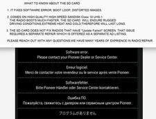 PIONEER AVH-W4500NEX SD CARD FIX SOFTWARE ERROR SCREEN & BOOT LOOP ON SANDISK SD