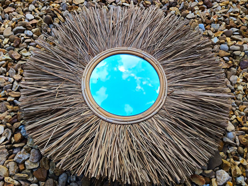 Boho raffia sunburst - boho, wall