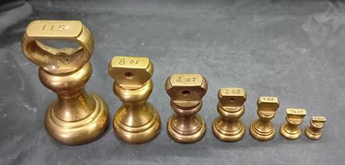 Set antique brass bell - set,