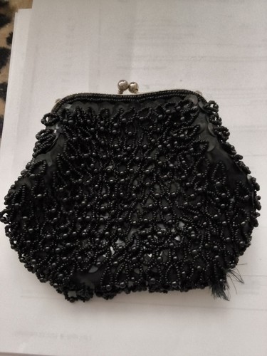 Vtg beaded sequin small clutch - sequin,