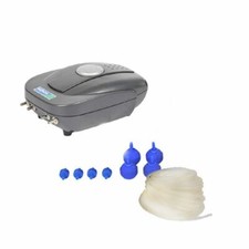 HOZELOCK POND AIR PUMP 640 LPH L/H OUTDOOR KOI FISH OXYGEN WITH 4 AIR  STONES