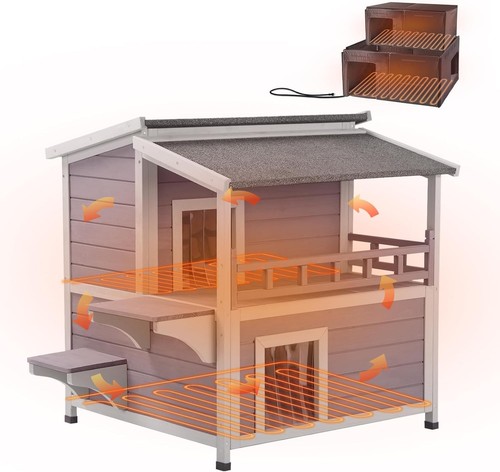 Wooden dog house cat - dog,