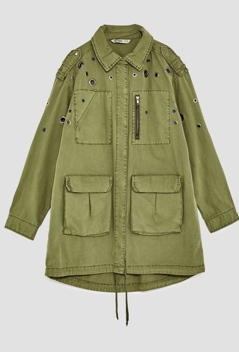 Zara parka with - metal, trims