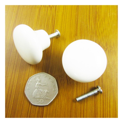 White ceramic knobs cupboard - ceramic,