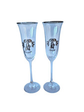 Champagne Glasses Bride and Groom Inscription