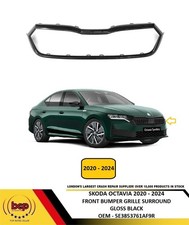 SKODA OCTAVIA 2020 - 2024 FRONT RADIATOR GRILLE BLACK GLOSS SURROUND NEW