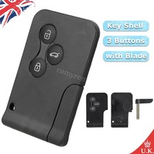 For Renault Megane Scenic 2 Clio 3 Button Key Card Case Remote Fob Shell + Blade