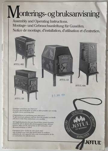 Jotul assembly and operation - assembly,