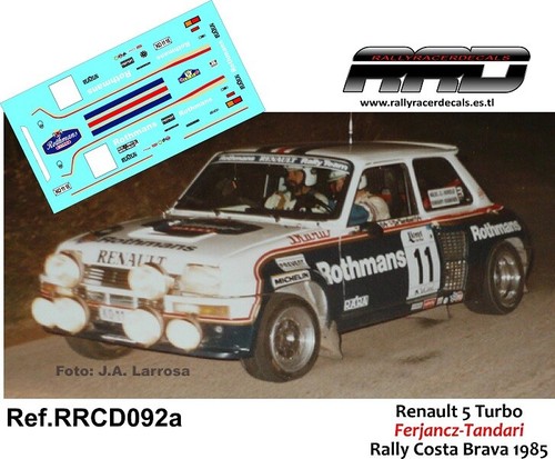 Decal calca renault - decal/calca, 1/43;