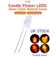 3mm 5mm Candle LED Flicker Red