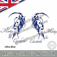 Personalised Horsebox Stickers Horses Trailer Custom Vinyl Graphic Decals  x 2