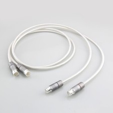 Pair  1mm Solid Pure Silver 3pin XLR Balanced HiFi Audio Cable Interconnect Line