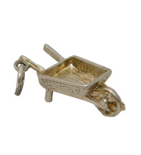 Sterling Silver Garden Wheelbarrow Charm Pendant Vintage c1970