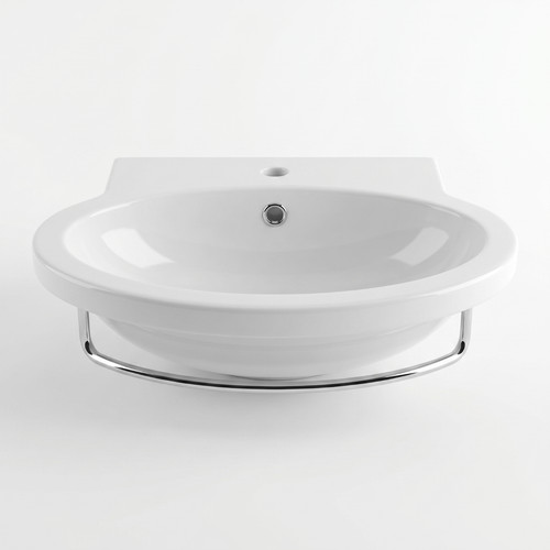 Round wall hung basin - wall, 600mm