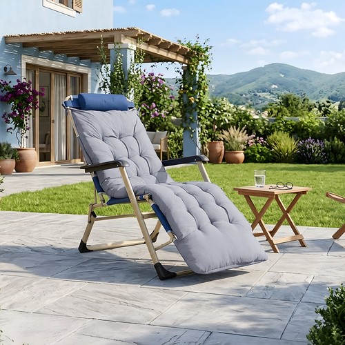 Sun lounger with - lounger, padded