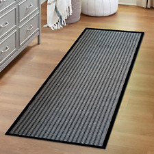 Hallway Runner Rug Grey 60x150cm Heavy Duty Entrance Mat Non-Slip Rubber Back