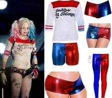 Women Ladies Adult Harley Quinn Fancy Costume T-Shirt Halloween Plus Size Dress