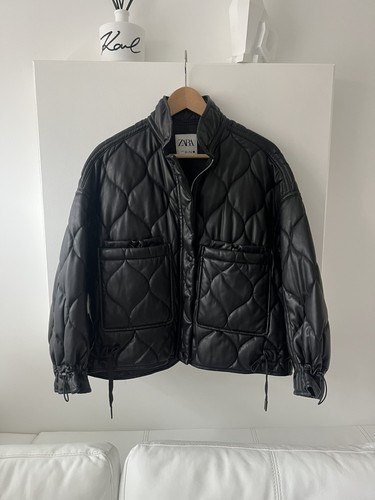 Zara black quilted faux - quilted,