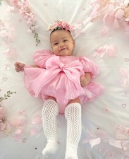 Baby Pink Satin Bow Dress