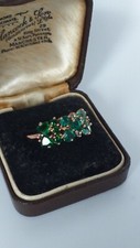 Vintage 1990"s 14 Ct Rolled Gold Emerald Ring Size UK O.5 US 7 1/4 Hallmarked.!!