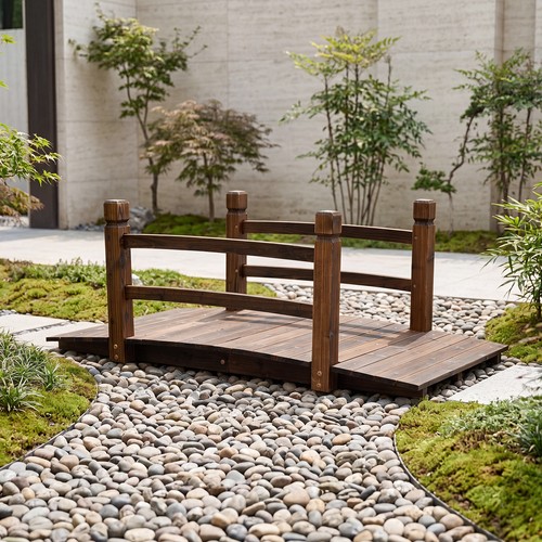 125cm fir wood garden - fir, bridge