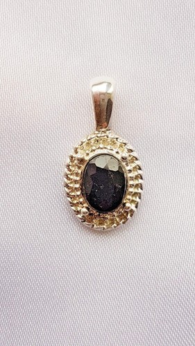 Pendant black glass stone - glass, ~